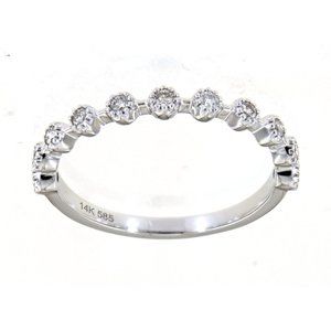 Real Diamond Simple Half Eternity Wedding Band Bridal Jewelry White Gold